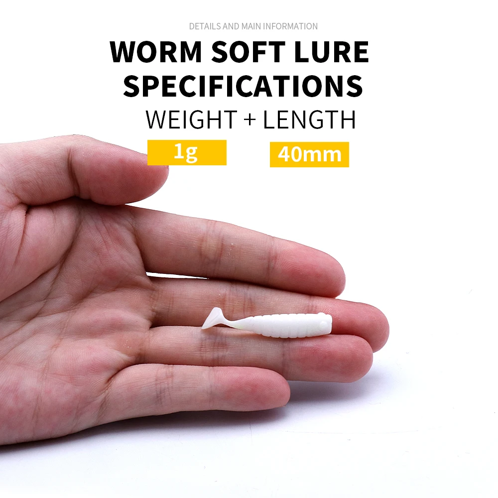 VTAVTA-Cebo blando de silicona de 40mm, Señuelos de Pesca 20 piezas Minnow Wobbler Paddle Tail Shad Swimbait, cebo Artificial de PVC, aparejos de lubina - imagen 2