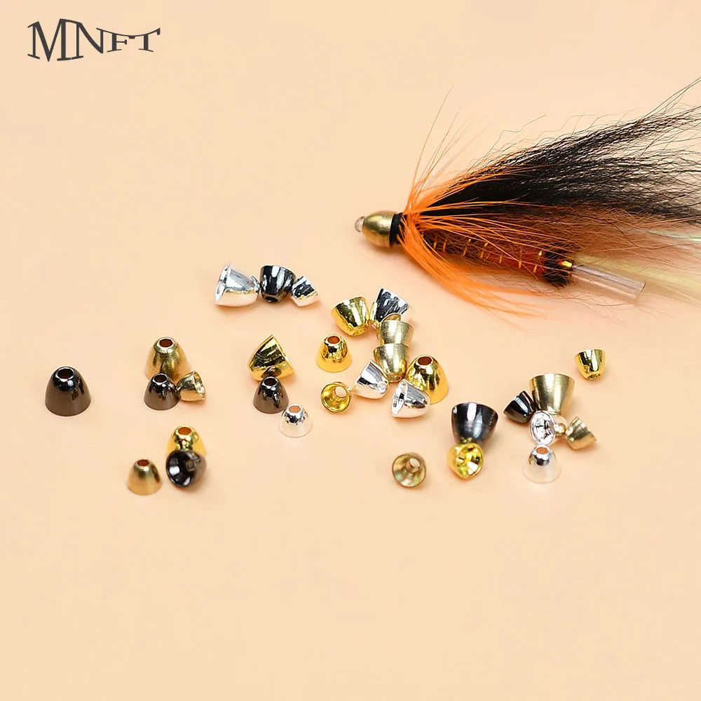 16 Uds. De latón, níquel, plata, cabezas de cono dorado, tubo, serpentinas para moscas, pececillos, moscas de agua salada, atado de Material de señuelo - imagen 2