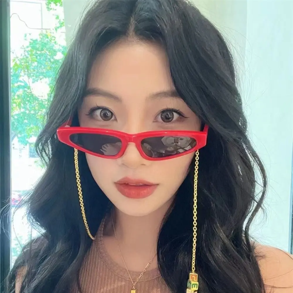 Gafas de sol tipo ojo de gato con montura pequeña para mujer, lentes de sol estilo Hip-Hop con protección UV para tiro callejero - imagen 3