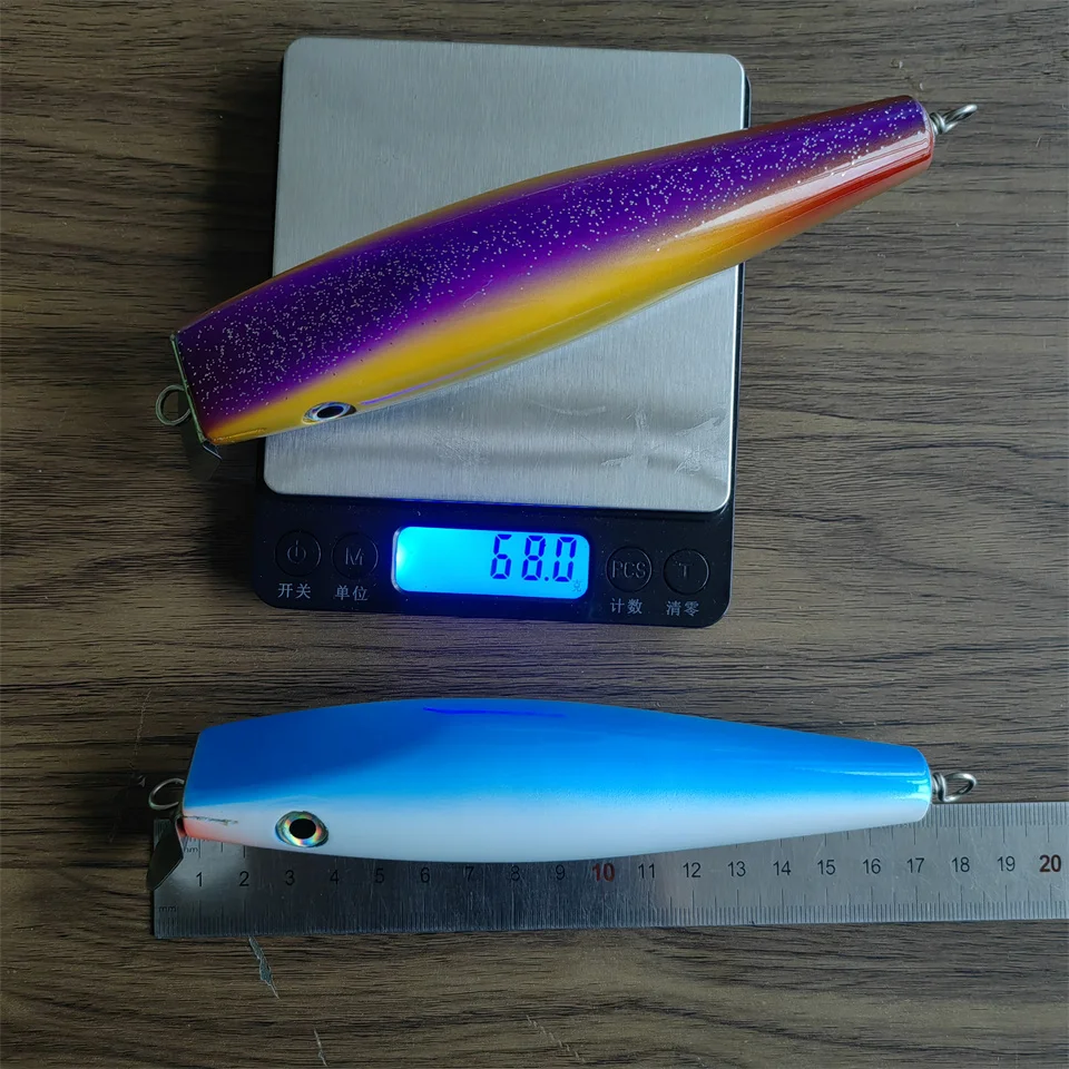 SWOLFY-Cebo Artificial de madera para pesca en agua salada, lure17 cm, 68g, Popper de agua superior, para playa, pesca en el océano - imagen 3