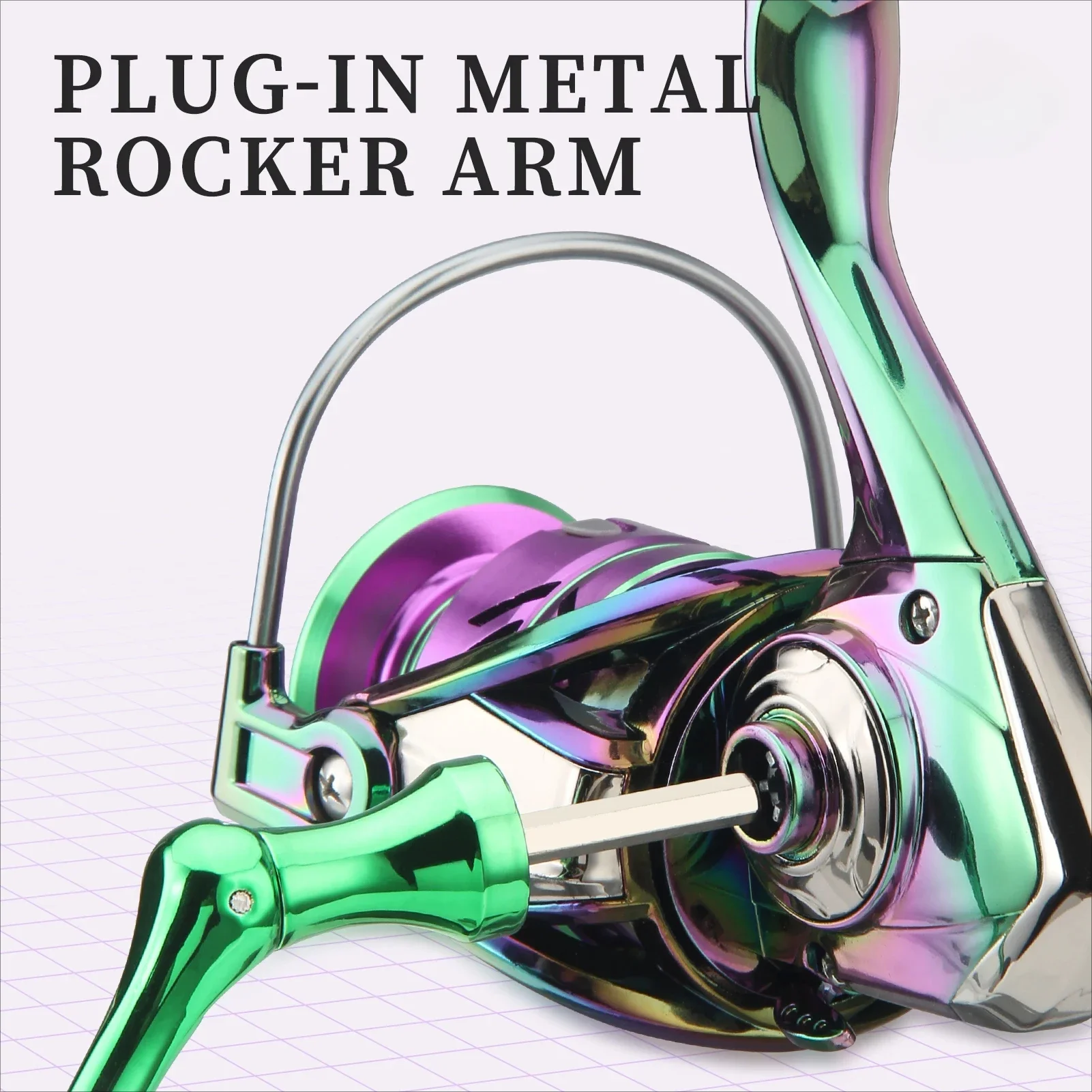 Carrete giratorio de pesca colorido PC1000-7000, relación de engranaje 5,2: 1 3 + 1BB con sistema de arrastre de 2205 libras, perfecto para agua salada y dulce - imagen 2