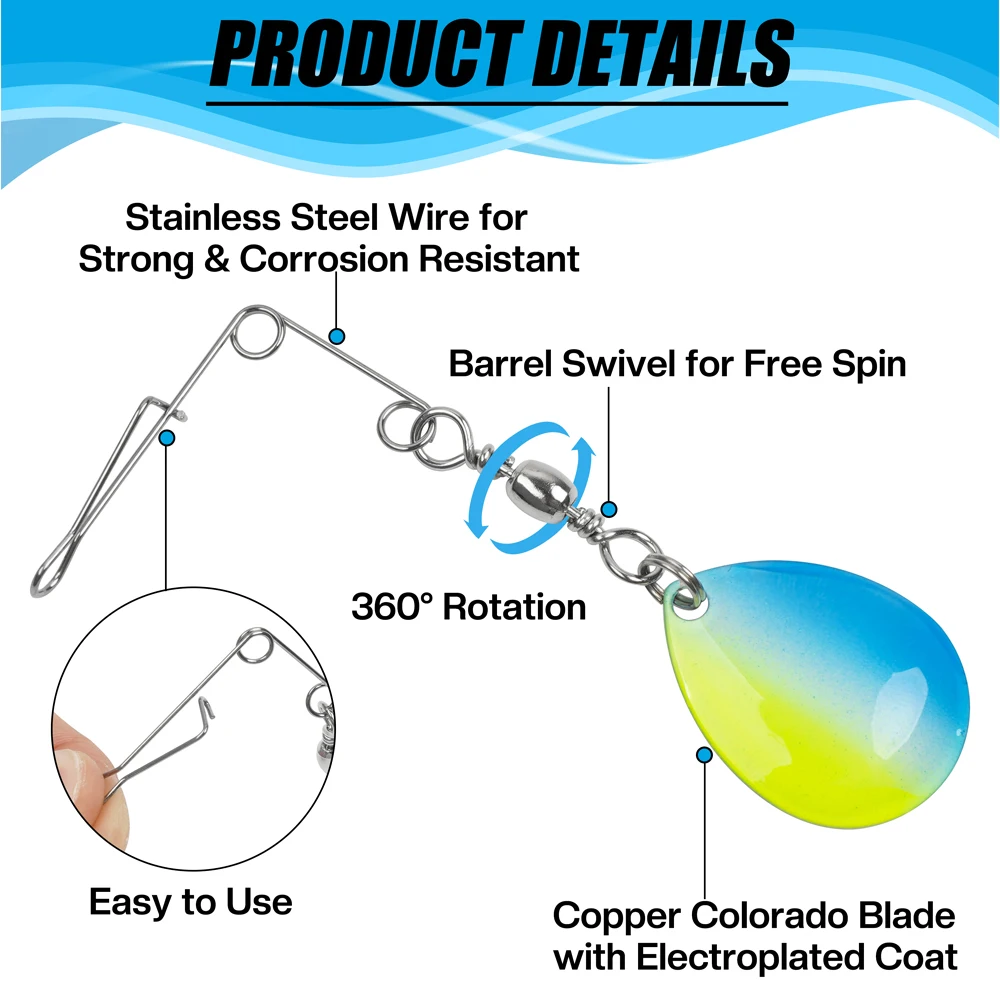 Spinnerbait-SEÑUELOS giratorios para pesca, accesorios para trucha, salmón, lubina, 6 piezas - imagen 3