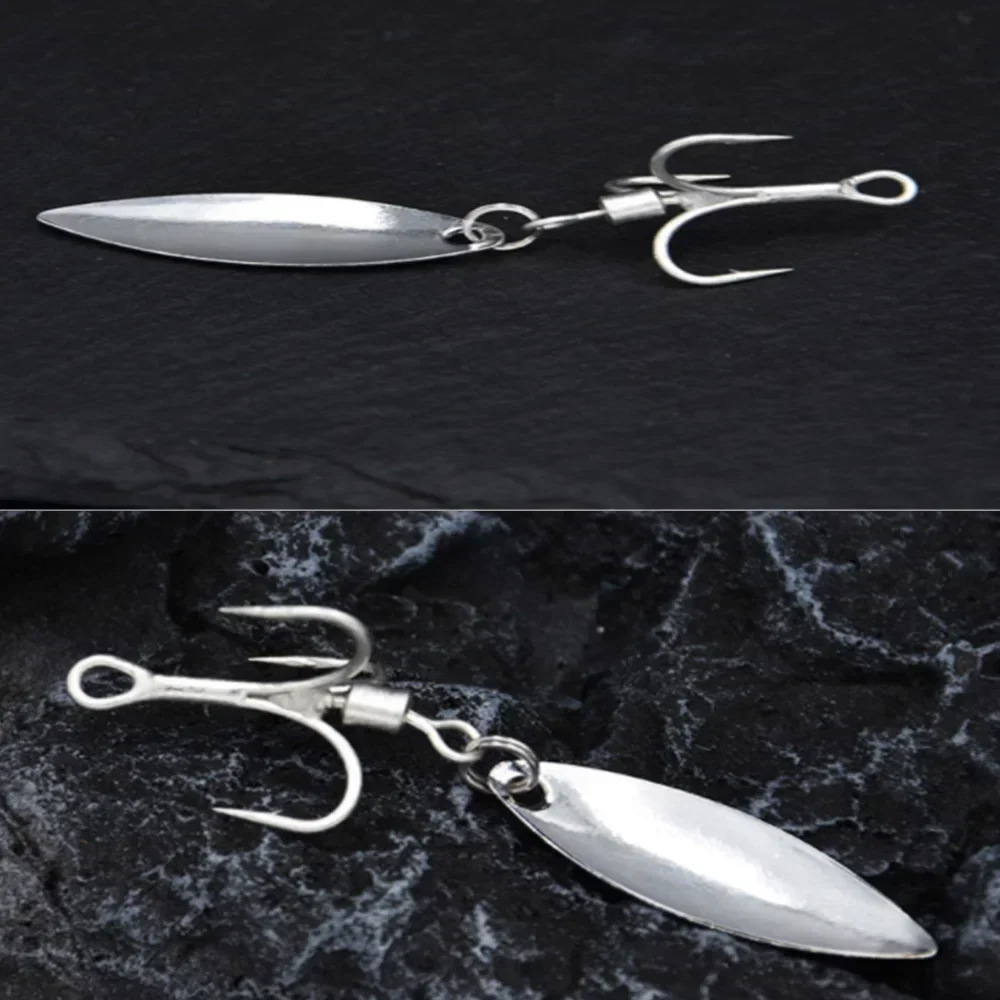 3 uds anzuelos de pesca con lentejuelas giratorias, señuelo giratorio con púas, tres anzuelos, aparejos de pesca de agua dulce y salada - imagen 3