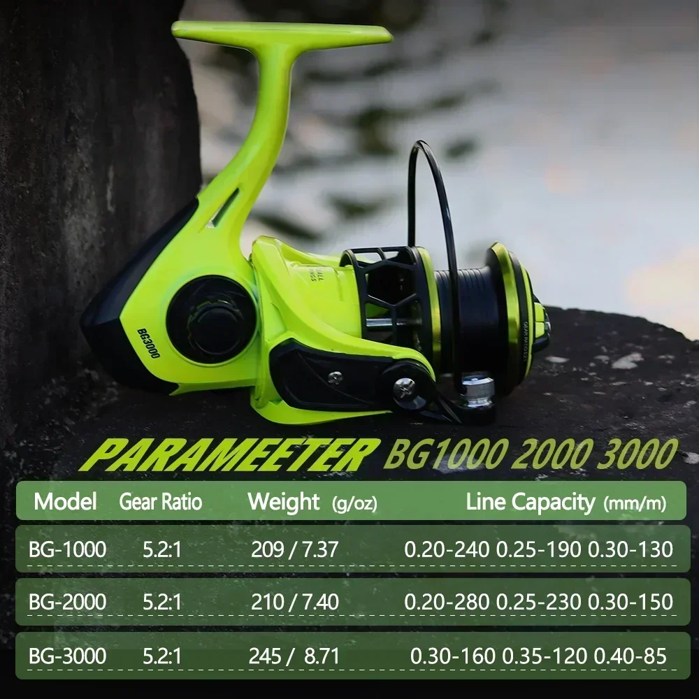 Carrete de Pesca PROXPE duradero de largo alcance, carretes giratorios de copa de alambre CNC de aleación de aluminio, accesorios de Pesca 1000-3000 5,2: 1 - imagen 5