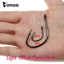 Bimoo Anzuelo circular compensado ligero 8/0 para cebo vivo de pesca