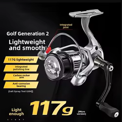 Carrete de pesca de segunda generación, carrete de Metal, rueda de movimiento de arrastre máximo de 8kg, boca doblada giratoria, rueda de pesca de copa poco profunda de fundición larga