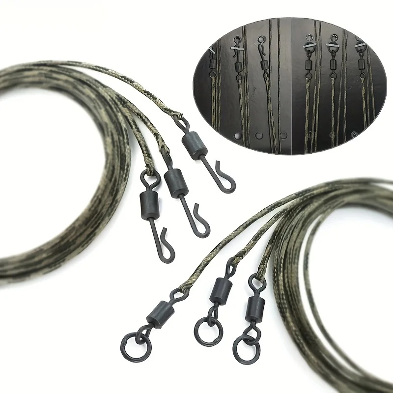 Leadcore giratorios 12 hebras – Resistencia 45 lb, 80 cm para carpa - imagen 4