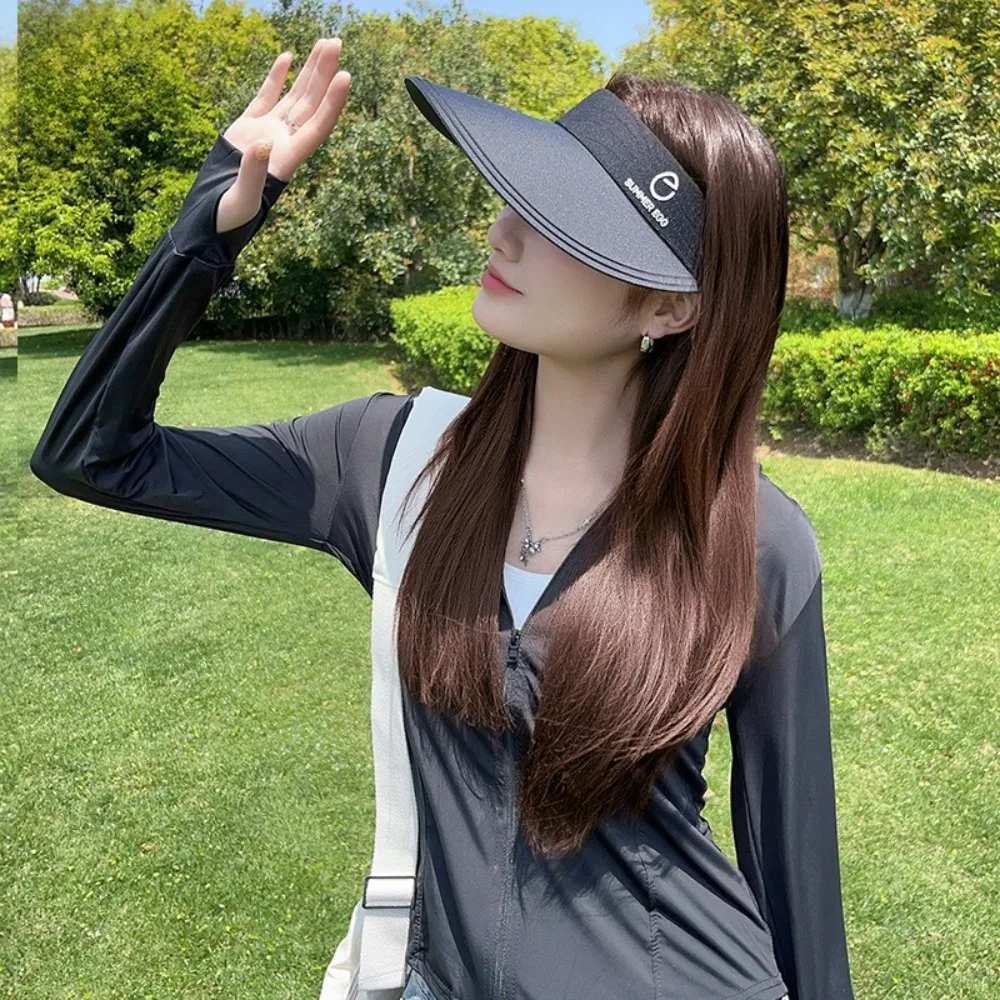 Moda UPF 50+ Sombrero para el sol para mujer Protección UV Visera transpirable Parte superior vacía Sombrero de playa de ala ancha Verano al aire libre - imagen 4