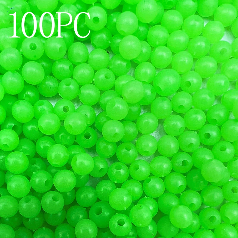 100 unids/lote cuentas luminosas 3mm-10mm frijoles espaciales de pesca bolas flotantes redondas luz brillante para juego de accesorios de pesca al aire libre - imagen 3