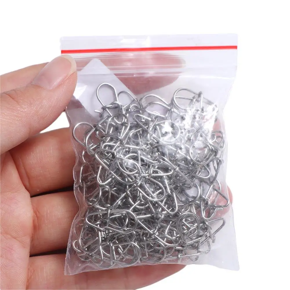 Herramienta de bloqueo de acero inoxidable, conector a presión, señuelos, ganchos, Clips, conector de señuelo giratorio, Pin a presión enganchado de pesca, conector de señuelo de pesca - imagen 4