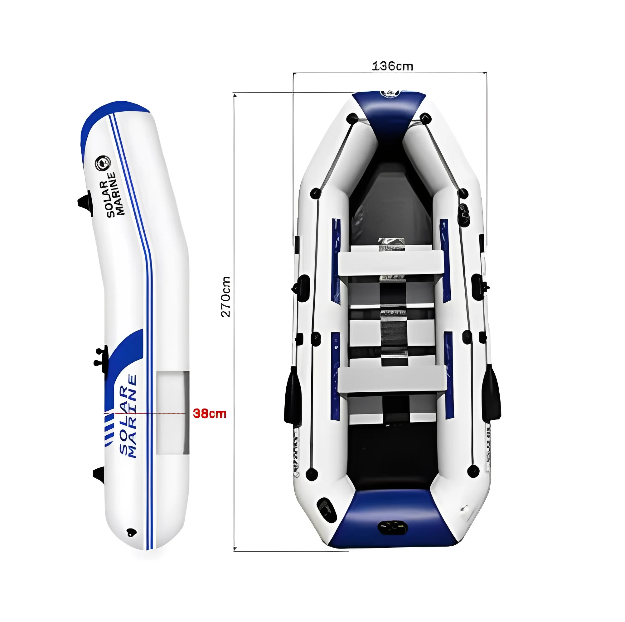 SOLAR MARINE 2,7 M PVC bote de pesca inflable surf Kayak y barcos de carreras 4 personas adultos accesorios para deportes acuáticos al aire libre - imagen 5