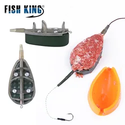 2 + 1 Uds. Conjunto de jaula de cebo con molde alimentador de método en línea 30g-100g accesorio de soporte para cebo de pesca de carpa europea