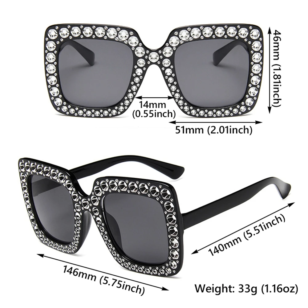 Gafas de sol cuadradas de gran tamaño con montura negra