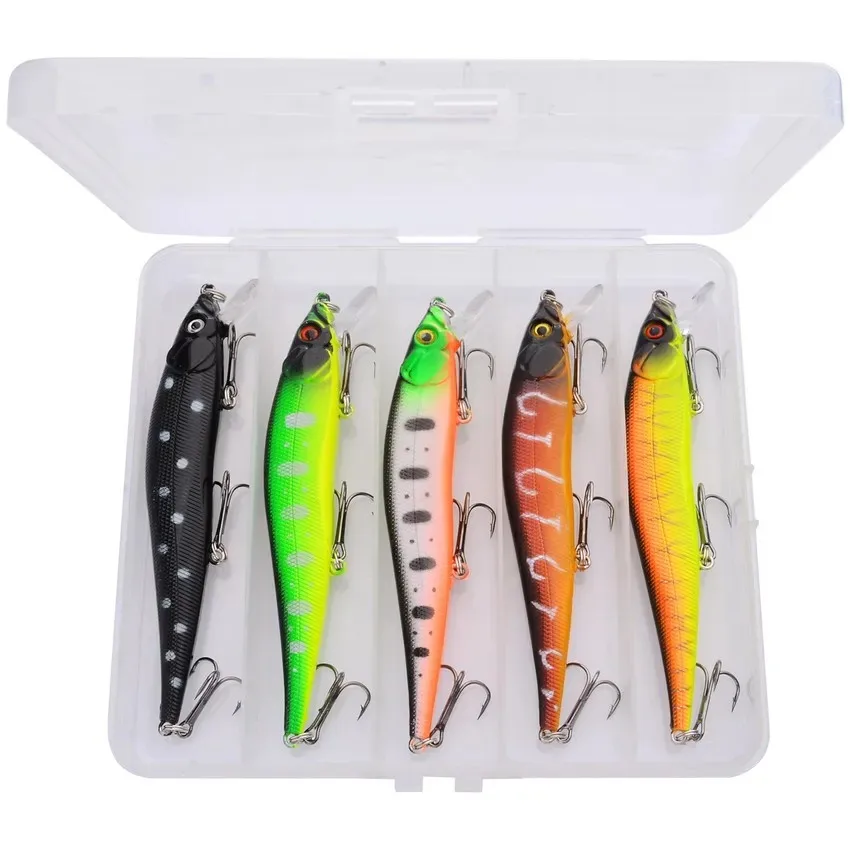 Señuelo de pesca duro Artificial Mino de 14g y 12cm, cebo de pesca de pececillo de plástico de fundición larga, señuelo duradero para agua dulce y salada - imagen 4