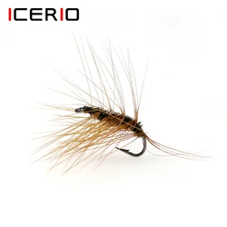 ICERIO-señuelo de pesca con mosca de trucha, 10 piezas, Griffith's Gnat Dry Flies, #12