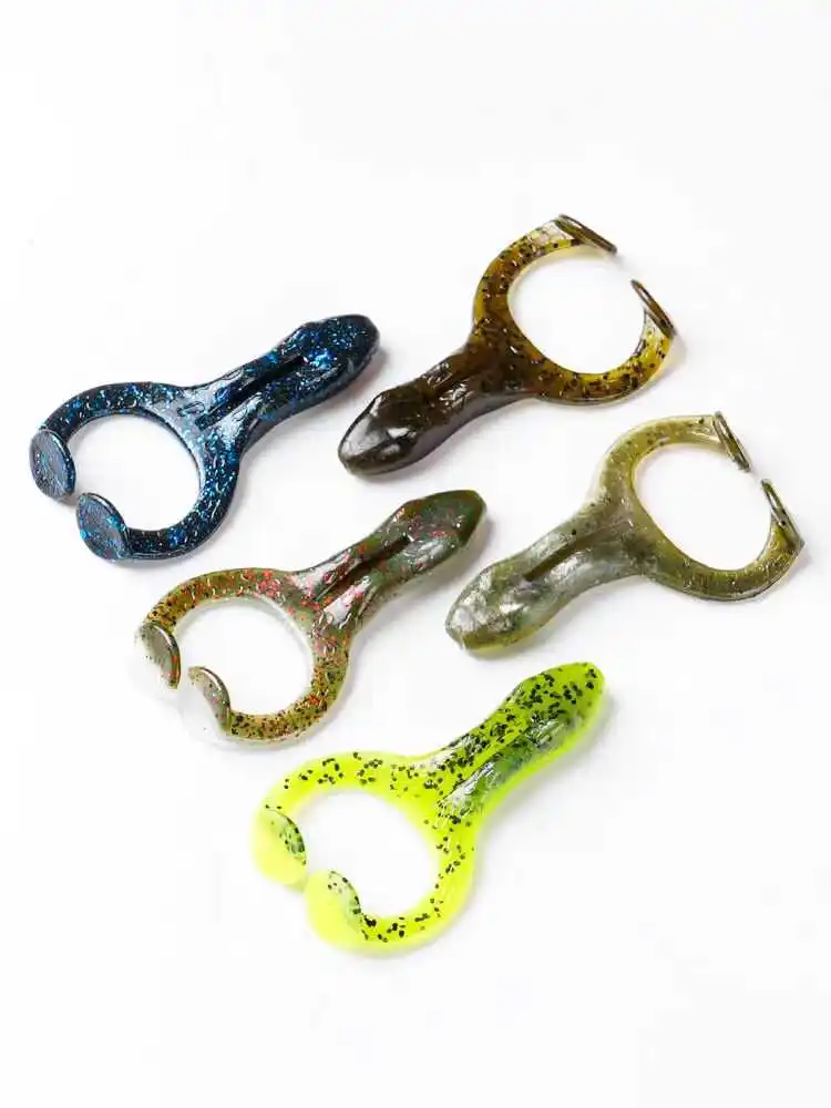 American ZMAN FINESSE FROGZ Rana sólida 2,75 pulgadas Kicking Frog Blackfish señuelo bata cola flotante - imagen 3