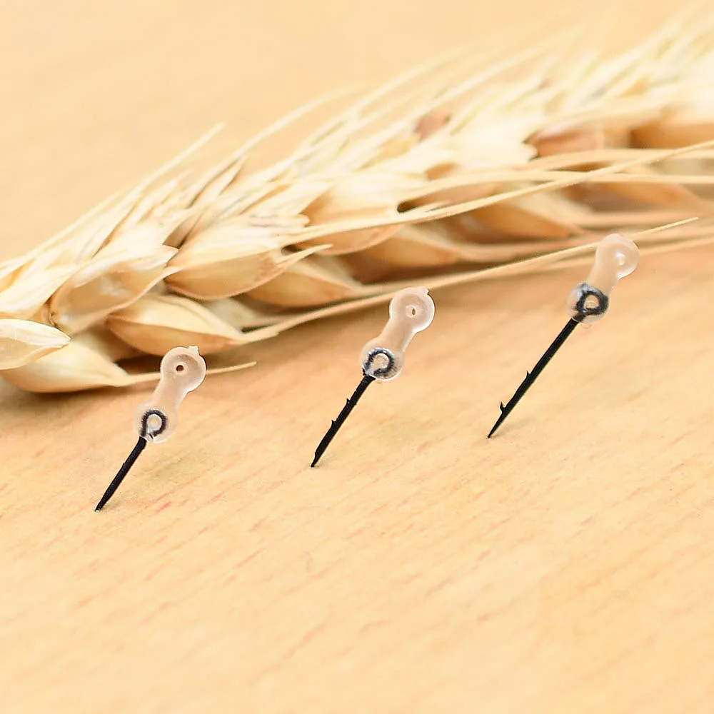 12 Uds. De anzuelo de pesca de carpa con punta de cebo de Metal, Pin Boilie con aparejo de pelo Ronnie de maíz de goma transparente - imagen 4