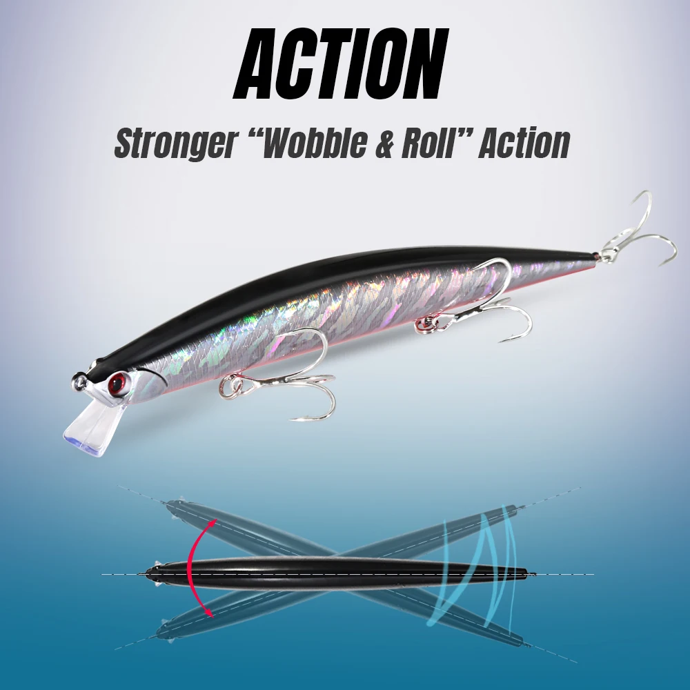 JIGGING PRO 175mm 29g hundimiento delgado Minnow señuelo de pesca de fundición larga cebo de pesca de agua salada con bola de tungsteno - imagen 5