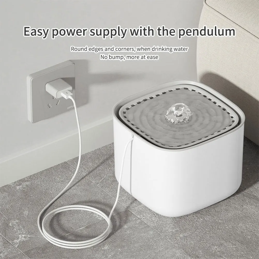 Fuente de agua para gatos de 3L, filtro de recirculación automática, protección contra incendios secos, bebedero de agua para gatos, dispensador de agua silencioso eléctrico USB - imagen 2