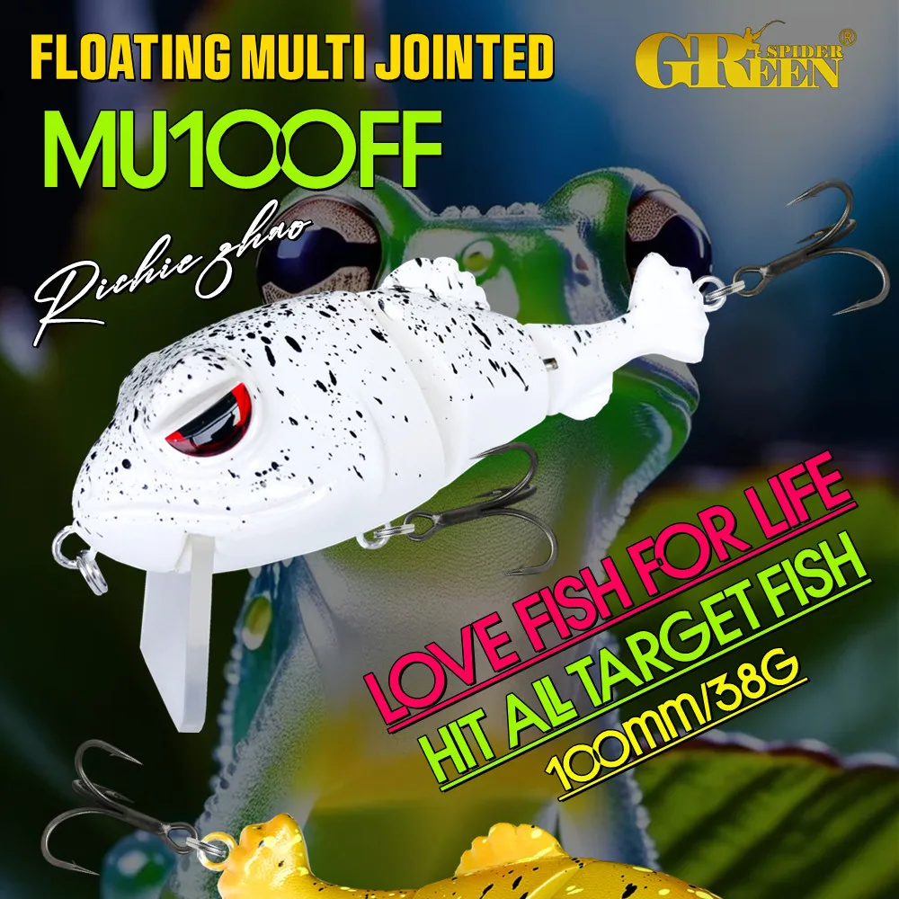 100mm 38g cebo articulado cebo de rana Swimbait Señuelos de pesca cuerpo duro flotante lubina aparejos de cebo de pesca