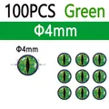 100pcs Green 4mm
