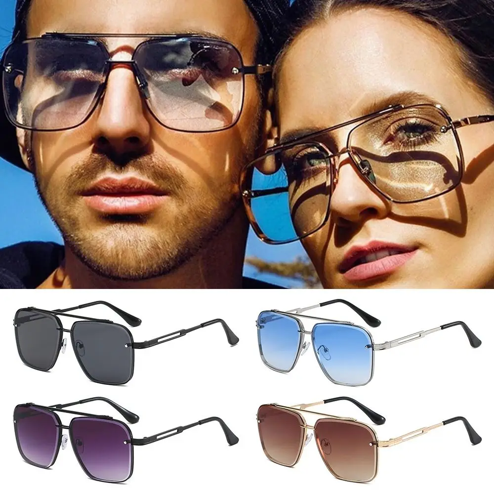 Gafas de sol clásicas con montura de Metal grande, gafas de sol cuadradas de gran tamaño, protección UV400 - imagen 2