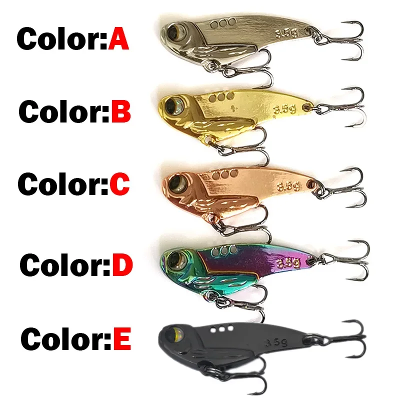Nuevo Metal Mini VIB cuchara Wobbler señuelo de pesca 3,5g 5g 7g aparejos de pesca Pin de lubina Crankbait vibración Spinner cebo que se hunde - imagen 5