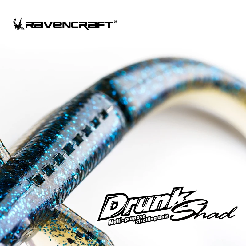 RAVENCRAFT Drunk Shad-cebo de pesca Artificial suave, de hundimiento lento, Shakier, 2,7/3,2/3,7 pulgadas, multiusos - imagen 5