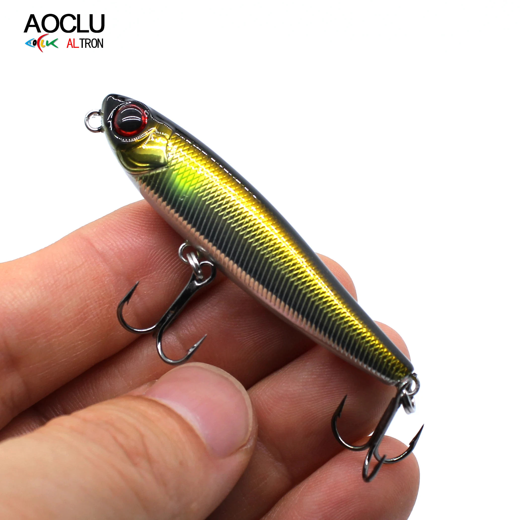 AOCLU-Lápiz flotante de cebo duro, nadador de superficie, lámina protectora interna, VMC anzuelos, calidad japonesa, 55mm, 3,5g - imagen 3