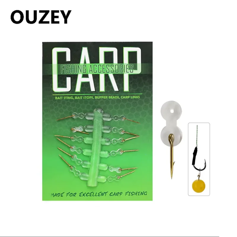 12 Uds. De cebo de Metal con punta, anzuelo de pesca de carpa, cebo, Boilies, Pin, Spike, gusano, maíz, Ronnie, aparejo para el cabello, alimentador de carpa, accesorios