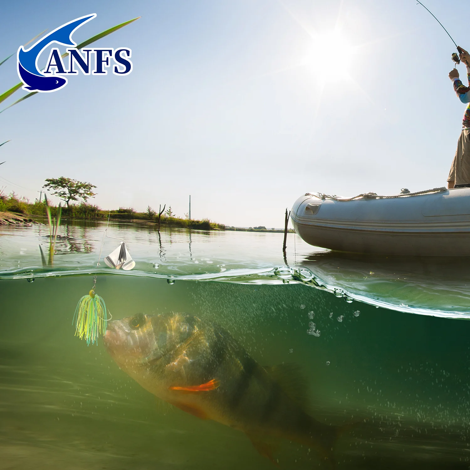 ANFS 2 piezas de cebo giratorio con 3 piezas de tamaño vibrante, cabezal de reemplazo, señuelos de pesca giratorios, cosas de pesca geniales Angelköder - imagen 4