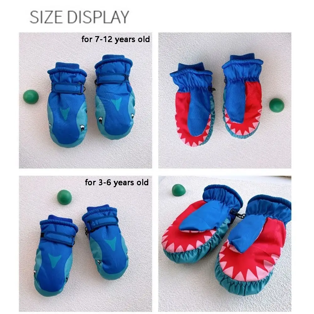 Guantes de esquí para niños de dibujos animados cálidos con nudillos manopla de Snowboard para niños guantes de esquí de invierno impermeables a prueba de viento para niñas y niños - imagen 5