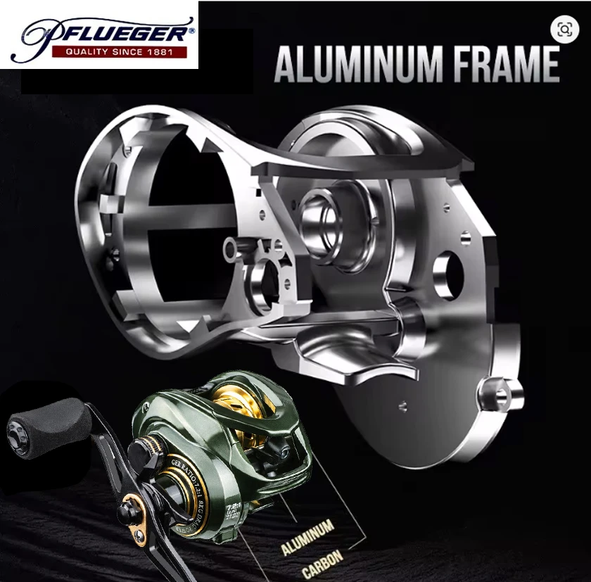 Carrete de pesca de aleación de Metal Pflueger, arrastre máximo de 8KG con rodamientos de escudo de alta y baja velocidad, carrete de pesca de agua salada fuerte - imagen 4