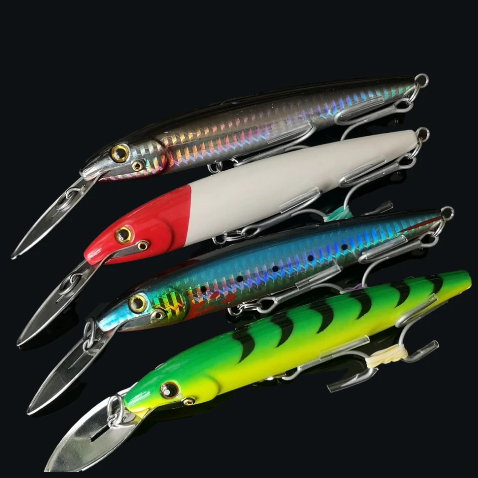 Señuelo de pesca Minnow cuenta atrás Magnum Wobblers hundimiento Trolling cebo duro 130mm 32,5g agua salada Artificial para azul atún - imagen 5