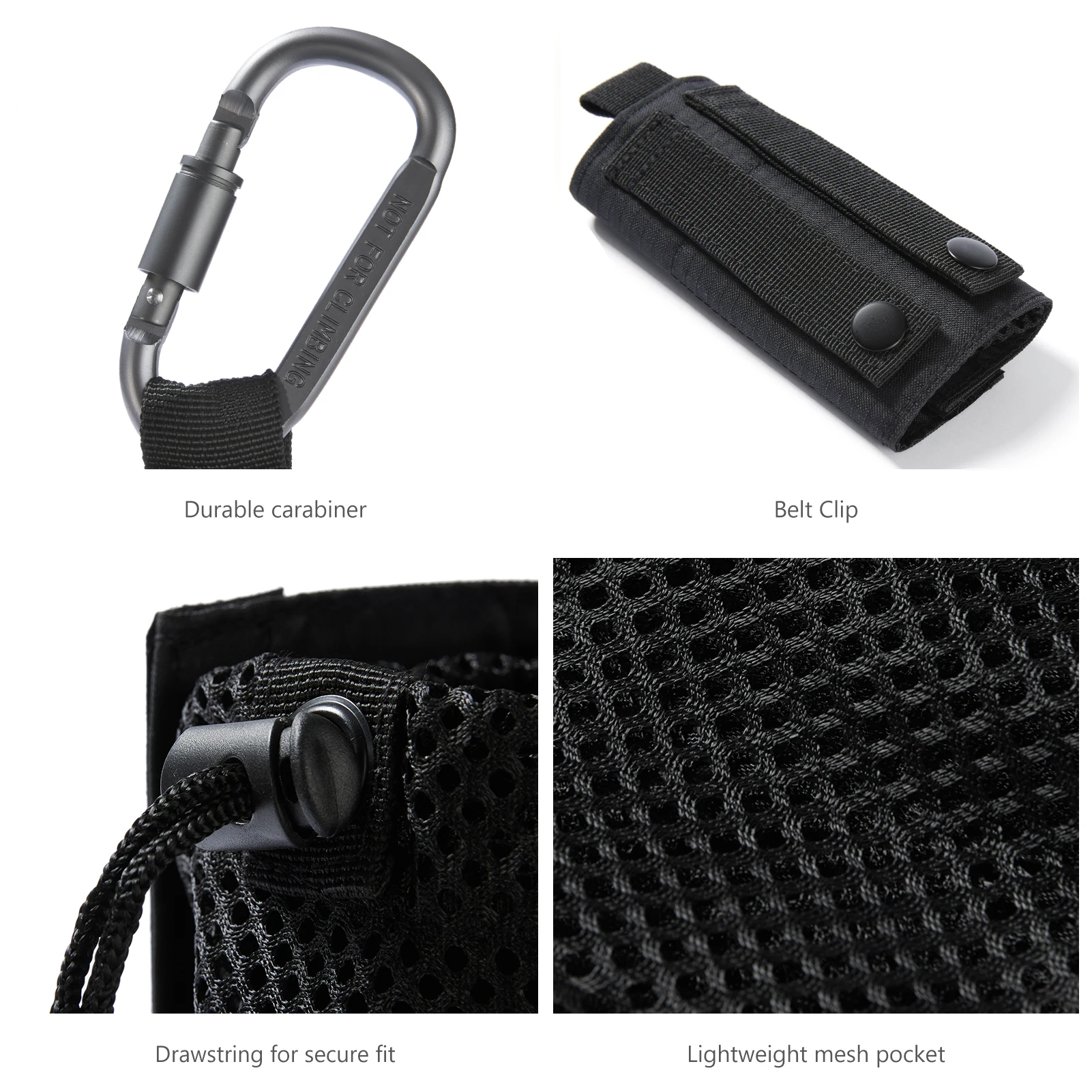 Bassdash-bolsa para botella de agua con correas Molle, mosquetón con Clip para cinturón, bolsa de soporte de malla plegable para viajes, pesca, caza y senderismo - imagen 2