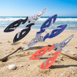 Alicates de pesca multifuncionales, tijeras para señuelos de acero inoxidable, Cortador de línea, abridor de anillos divididos, removedor de anzuelos para agua salada, 1 ud.