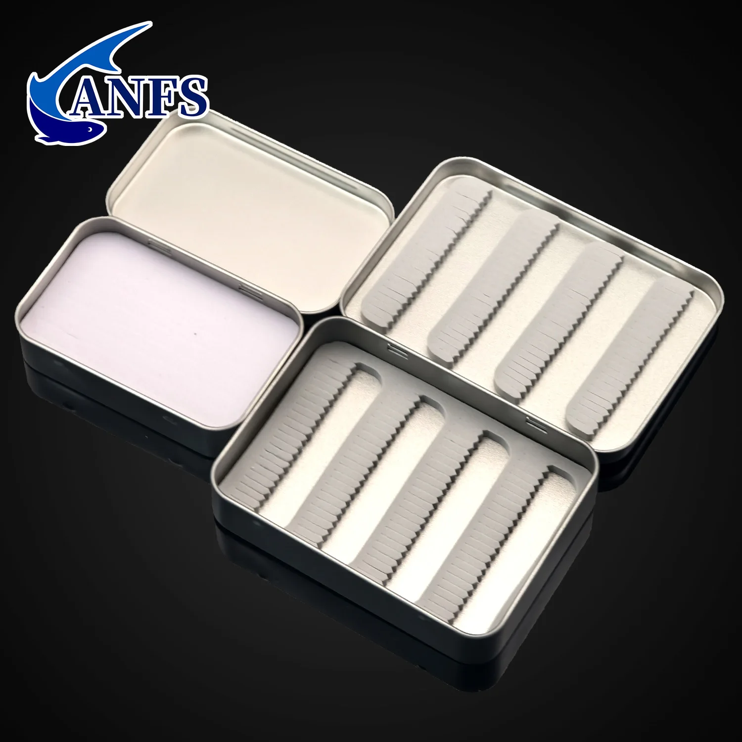 ANFS 1 caja de aparejos de pesca con mosca de Metal, caja de almacenamiento con anzuelo volador, caja de almacenamiento para mosca biónica, caja de almacenamiento de Metal para pesca al aire libre - imagen 5