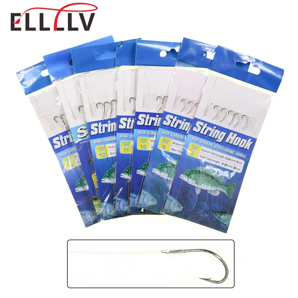 Ellllv 3 bolsas anzuelos ISEAMA anzuelos de cuerda Sabiki con púas antivibración con accesorios de pesca de agua salada giratorios y a presión - imagen 2