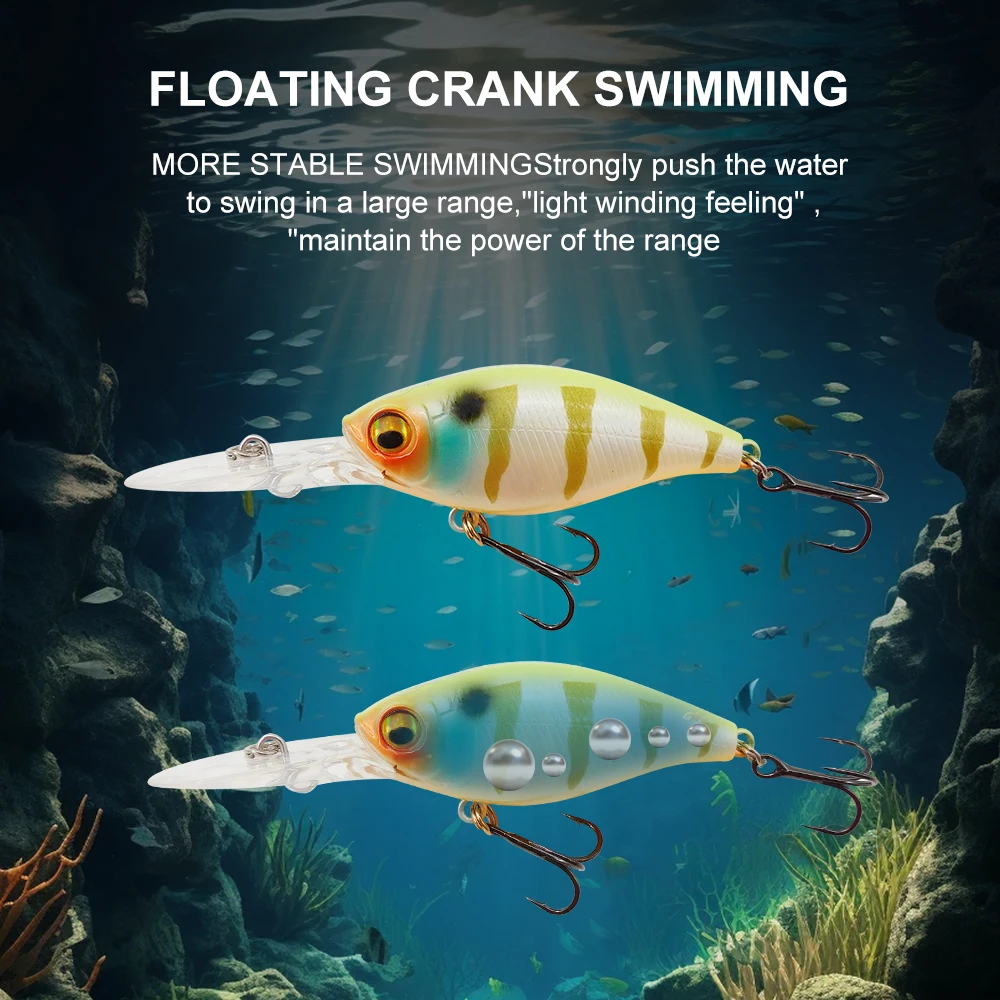 ESFISHING-cebo duro flotante profesional Lucky Prince PLUS, 52mm, 72mm, buceo, 1,2 m, Wobbler, Lucio, aparejos de pesca - imagen 3