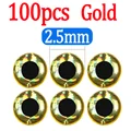 100pcs Gold 2.5mm