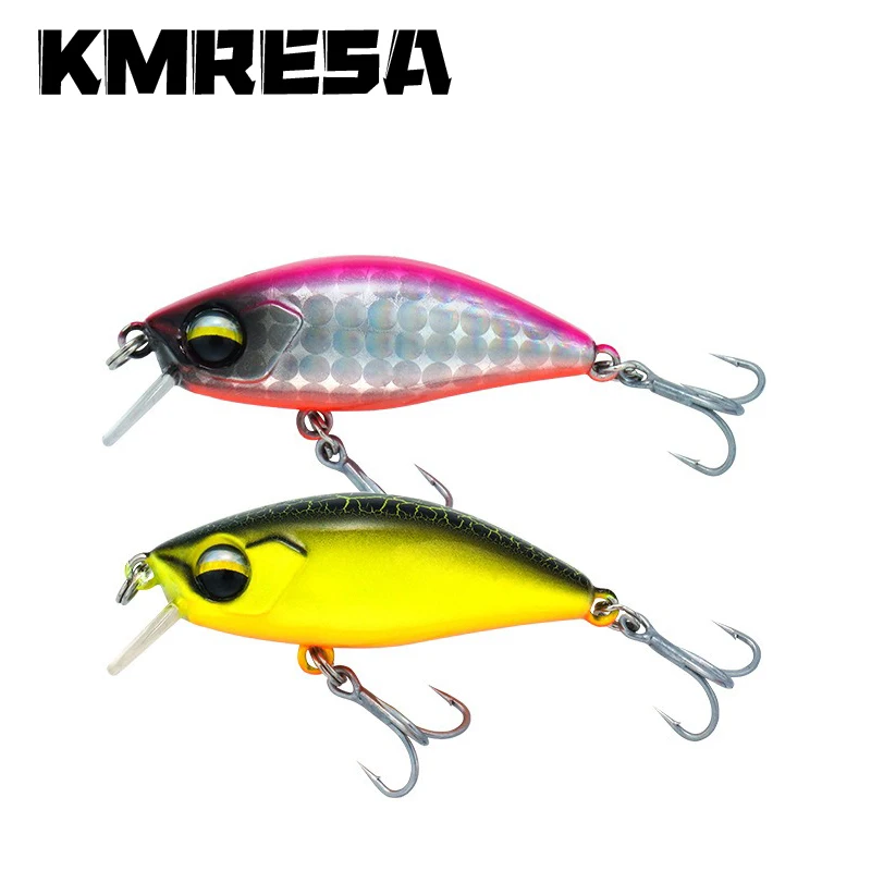 1 Uds 4,5 cm/4,5g Mini láser duro Minnow hundimiento cebo Wobbler Jerkbait manivela Señuelos de Pesca gancho lubina Pesca aparejos de agua dulce y salada