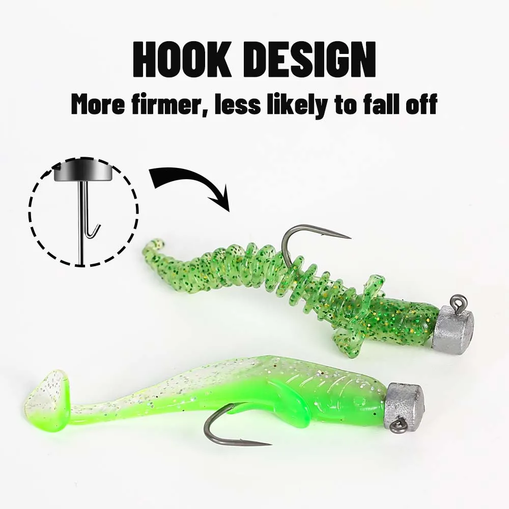 ZUKIBO Ned-anzuelo de plomo, cebo suave, accesorios de pesca, caja antibobinado, gancho individual, acero rico en carbono, anticorrosión de agua de mar Gancho de la plantilla de la plantilla de la plantilla delicada - imagen 4