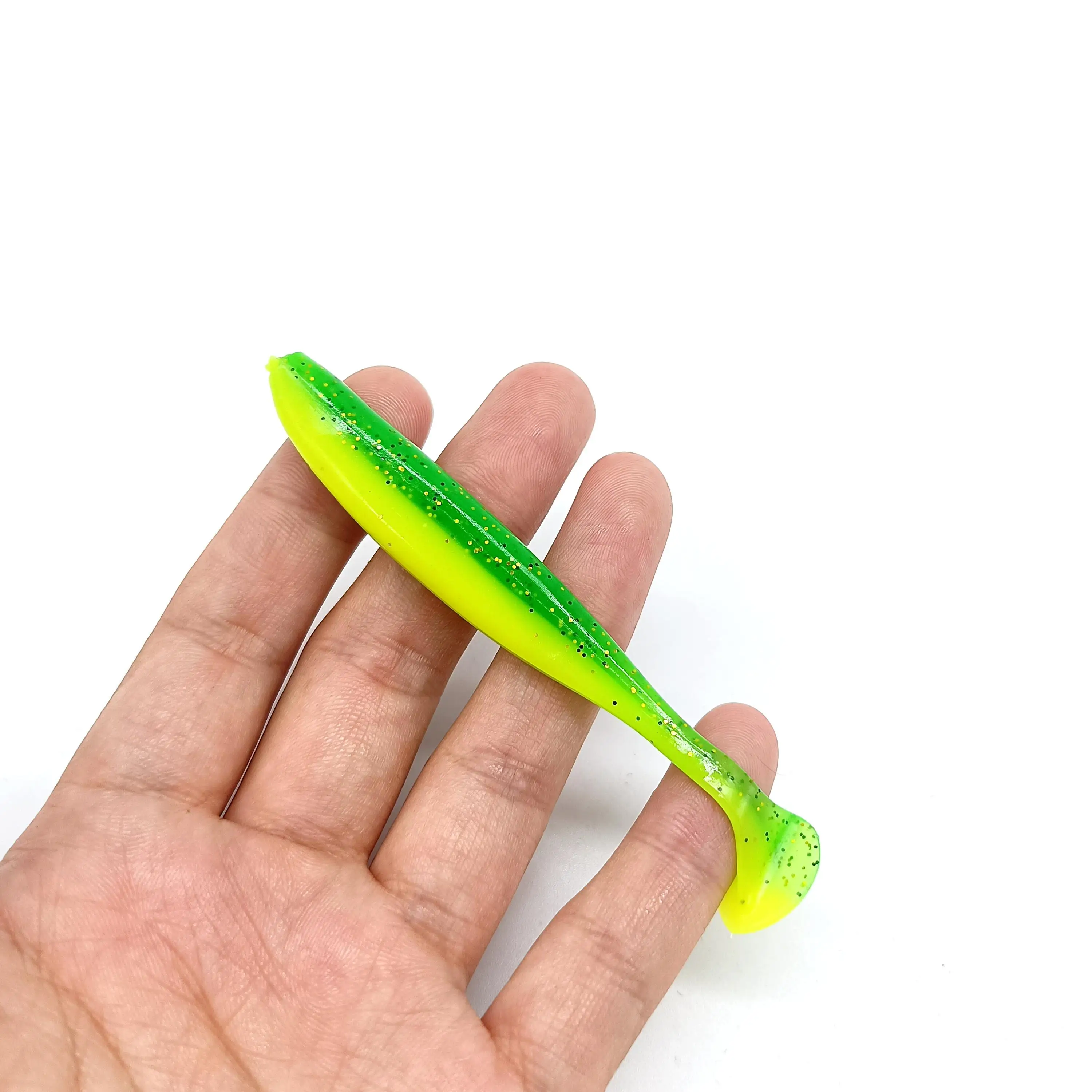 Hookfish-Cebo blando de gusano Sábalo, Jigging de cola en T, Wobblers de silicona artificial, Swimbait, Lucio, aparejos de pesca, 4,2g/90mm, 48 unidades por lote - imagen 5