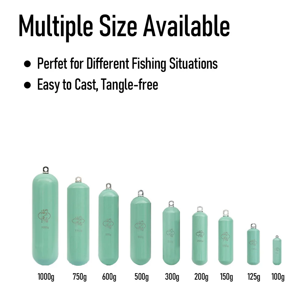 Pesas de pesca sin plomo, pesas de tiro caído para pesca inferior, agua salada y dulce, 100g-1000g - imagen 5