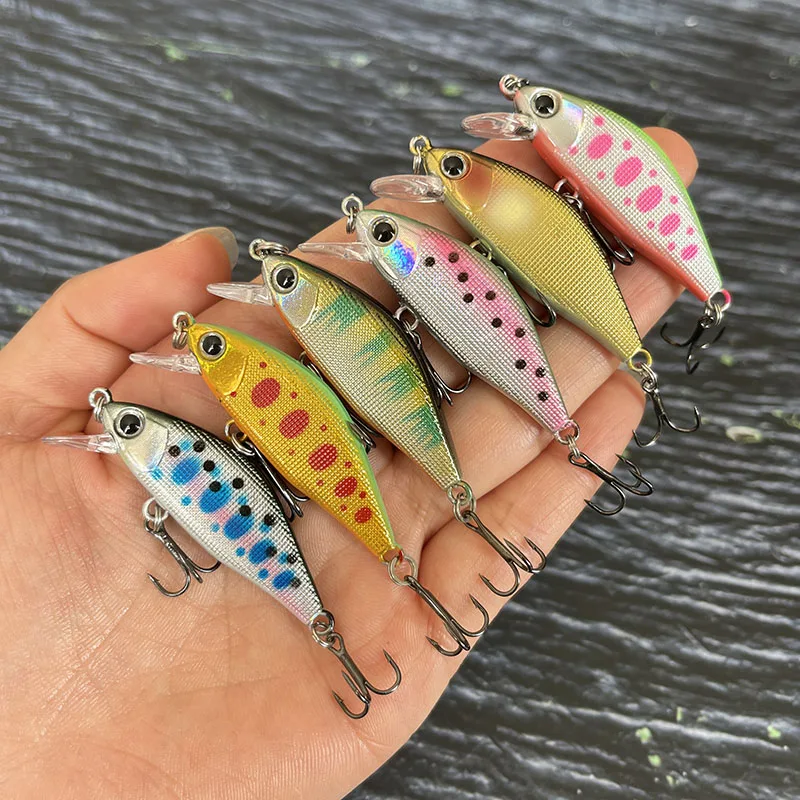 45mm 4g Mini Señuelos de Pesca de pececillo que se hunden Wobbler cebos duros artificiales para perca lubina Lucio equipo de Swimbait de plástico Jerkbait - imagen 2