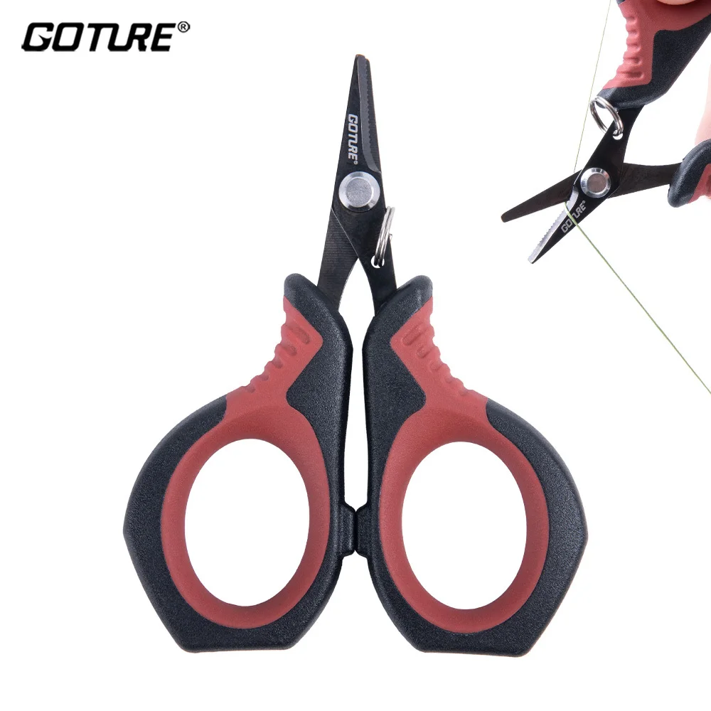 Tijeras de pesca profesionales Goture, cuchillas dentadas, Gandle antideslizante, herramientas de pesca multifuncionales para exteriores, regalo para hombres