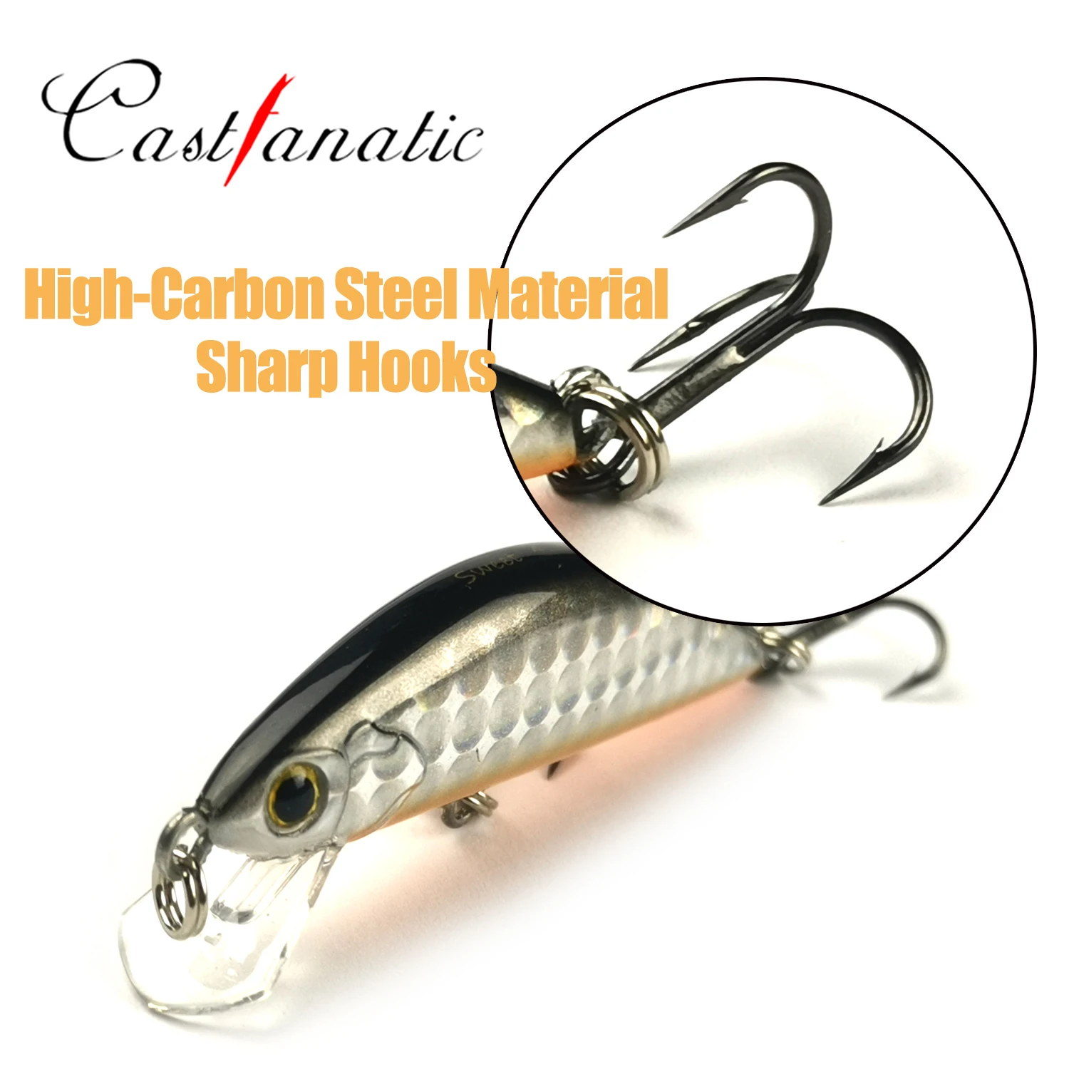 Castfanatic 4,5g señuelos de pececillo que se hunden Sweet55 Crankbait Shad Jerkbait Wobblers corriente trucha Wobblers cebos de Pesca - imagen 3