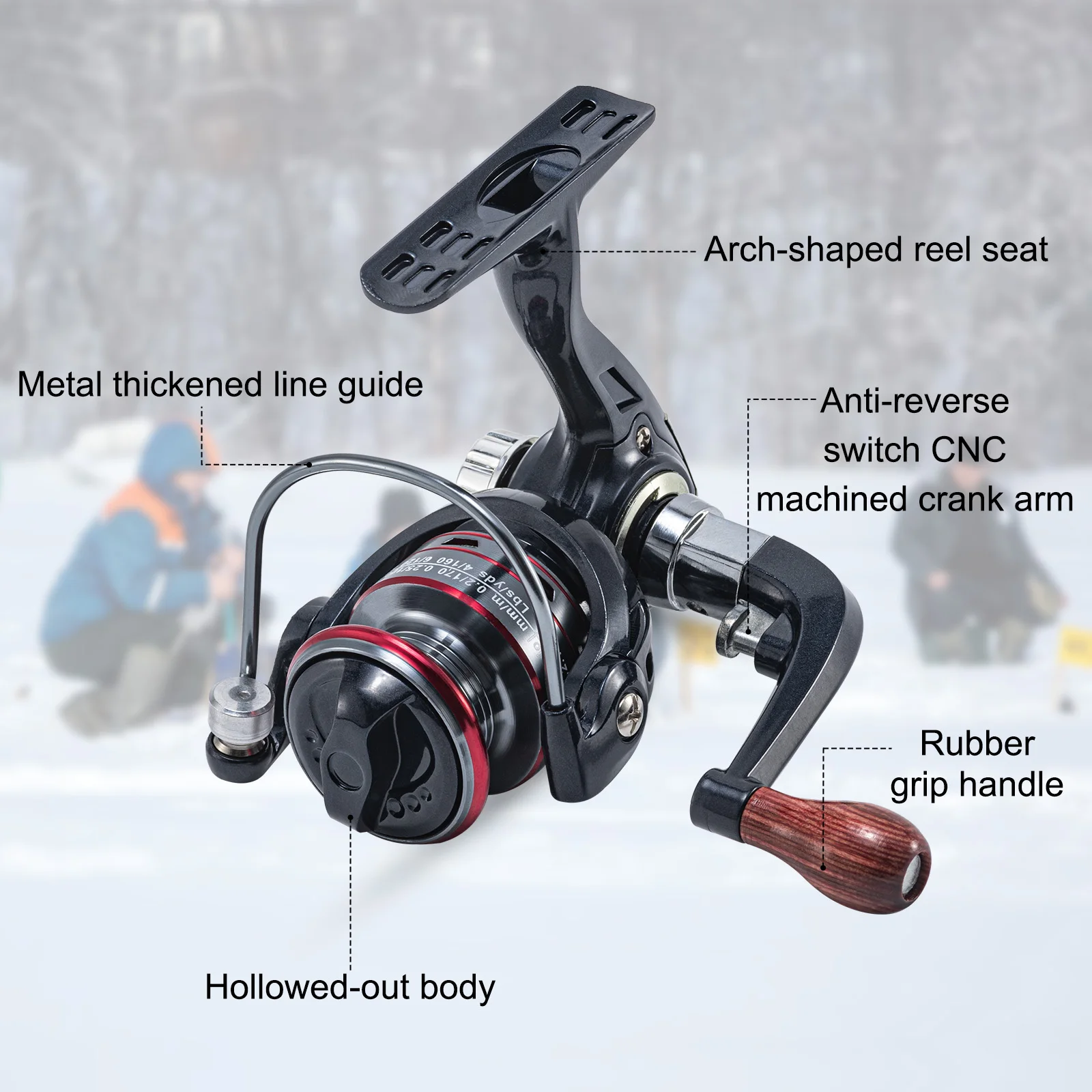 Carrete giratorio ultraligero Goture 8KG tamaño máximo de arrastre 500 carrete de pesca en hielo 5,2: 1 mini carretes de agua dulce y salada aparejos de pesca de carpa - imagen 2