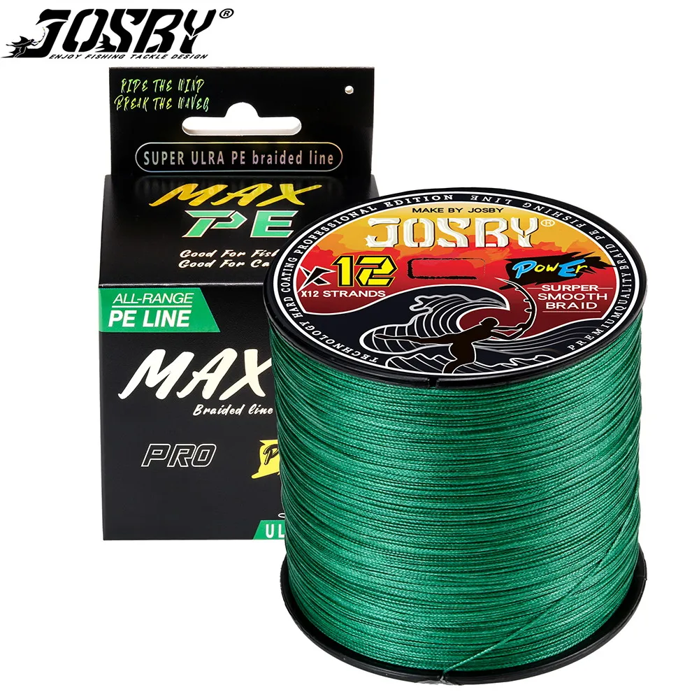 JOSBY-sedal de pesca trenzado Multicolor, multifilamento de 12 hebras, 300M, 500M, 100M, arrastre máximo japonés para agua salada - imagen 3