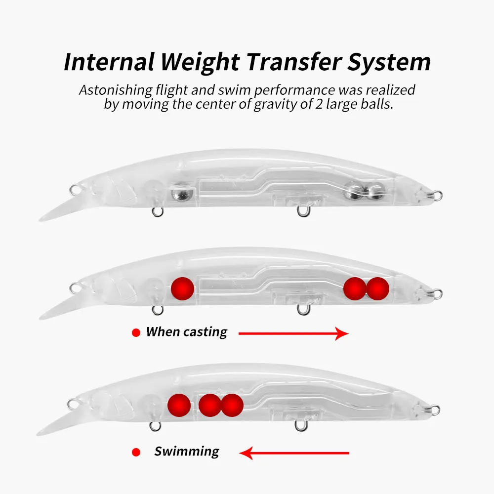Johncoo-señuelo de pesca Jerkbait, 130mm, 23g, Wobbler flotante, pececillo de fundición larga para lubina, perca, carpa, Lucio - imagen 3